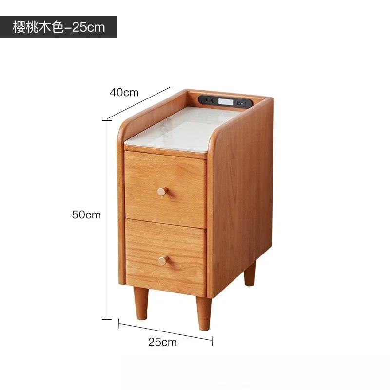 narrow side  table Nordic wind small apartment table Simple mini double-layer drawer bedside table