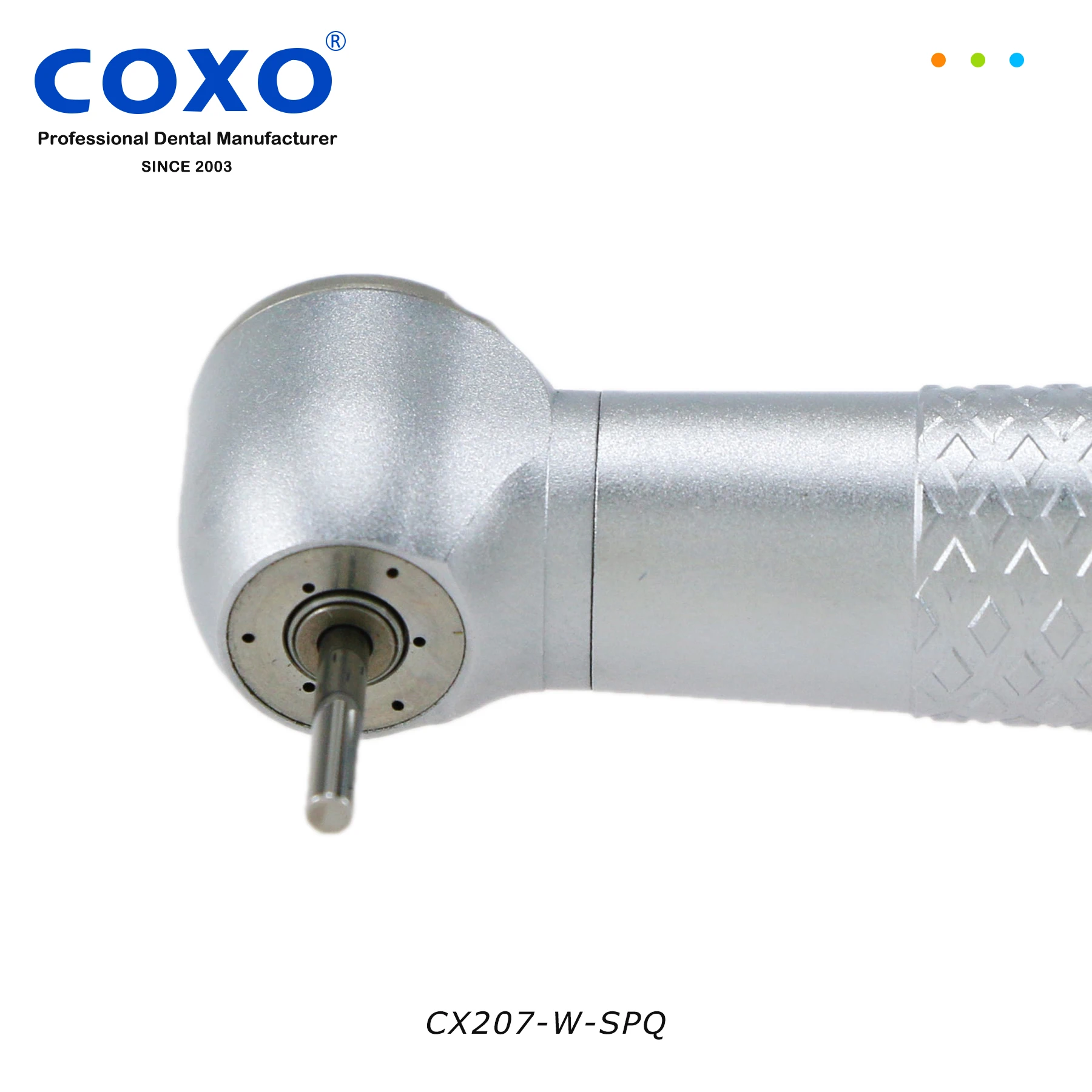 COXO Dental High Speed Standard Head Handpiece Air Turbine Push Button 4 Holes Quick Coupling/Coupler CX207-W-SPQ