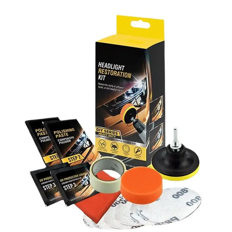 

Headlight Restoration Kit Comprehensive Headlight Repair Safe Headlight Lens Restoration System For Enhanced Visibility