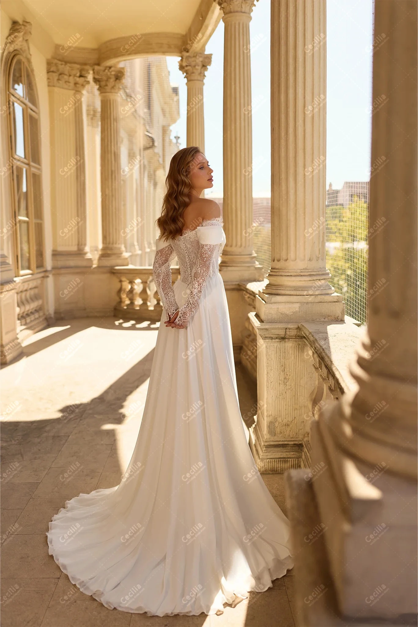 Vintage Wedding Dresses A Line Chiffon Bridal Gowns Lace Tiered Robes Off The Shoulder Pretty Vestidos De Novia Customized 2026