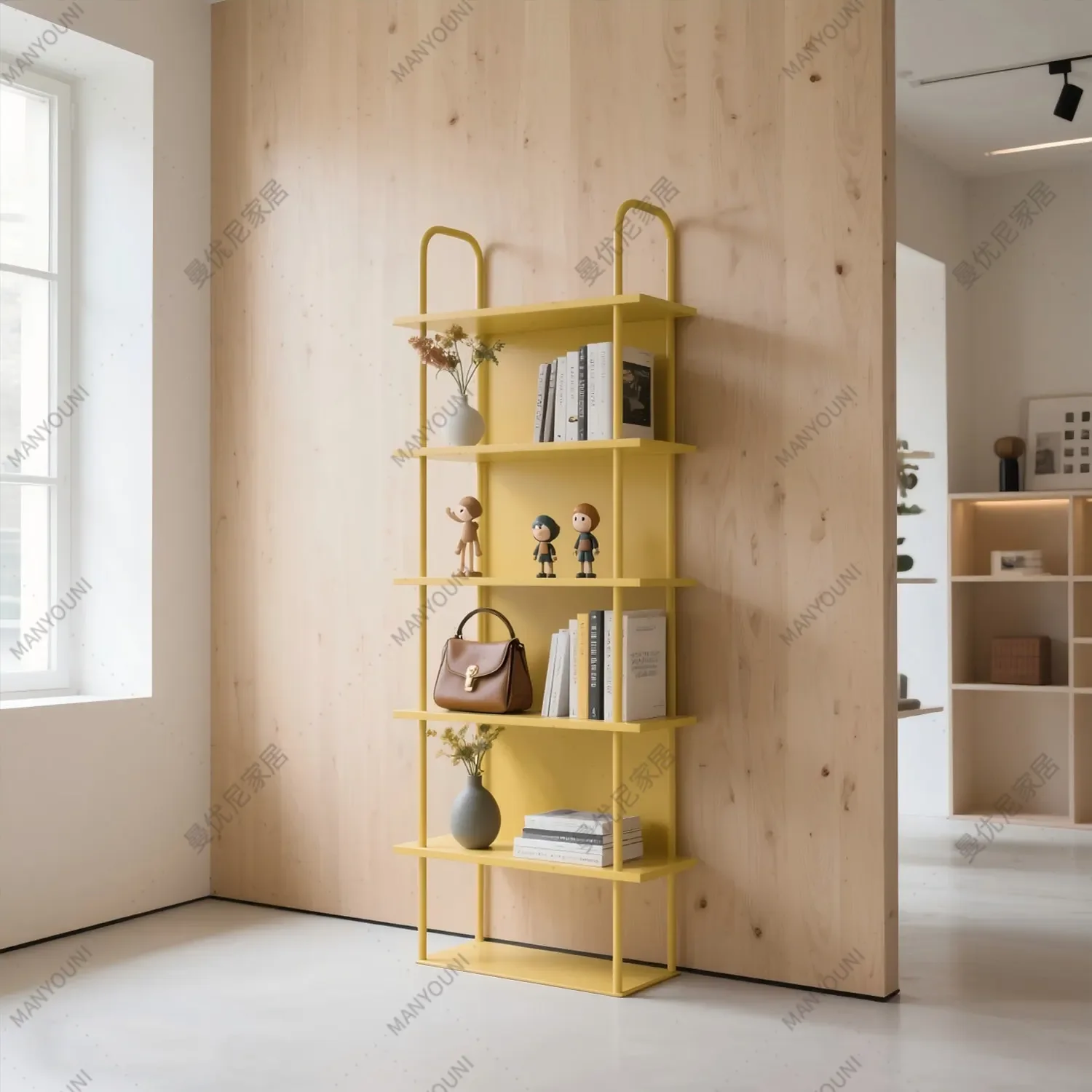 Display rack Floor-to-ceiling bookshelf Shelf Household simple storage rack Integrated wall bookcase Living room multi-layer