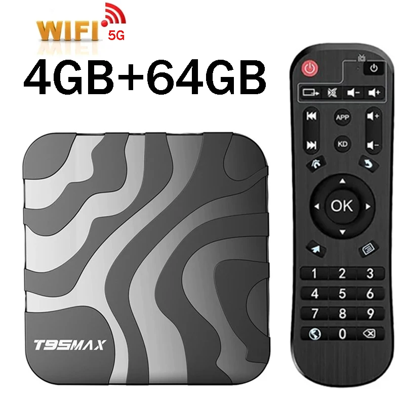 

Smart TV Box T95 Max HD 8K Android 12 Allwinner H618 Quad Core 4 ГБ 64 ГБ Dual Wifi 4G 5G Медиаплеер BT 3D Set Top Box iptv