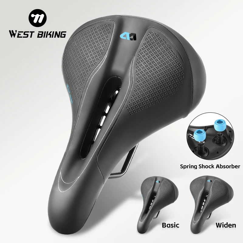 

WEST BIKING Comfortable Bicycle Saddle Thicken Shock Absorption Soft Cushion Cycling Seat Hollow Non-slip MTB Road Bike Saddle