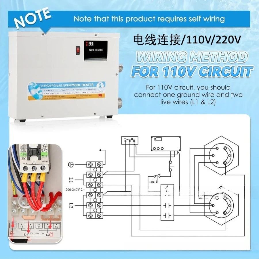 commercial household swimming pool thermostatic equipment heating bathtub intelligent temperature control heat pump