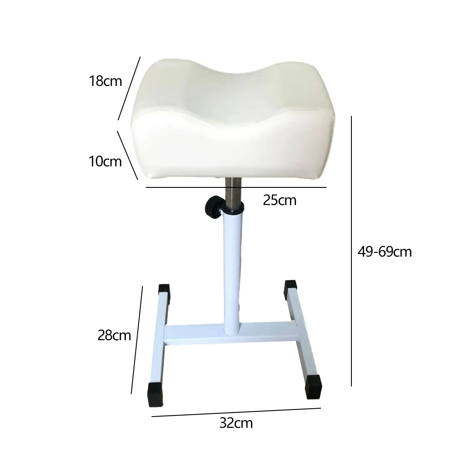 Pedicure Manicure Footrest Foot Massage Stools with Soft Cushion Adjustable 19.29\'\' to 27.17\'\' for Barbershop Home Salon SPA