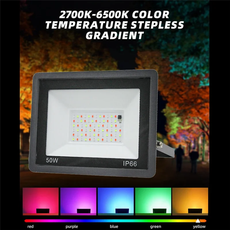 ABKS-RGB Светодиодный прожектор AC100-265V IP66 Открытый водонепроницаемый прожектор Ландшафтное освещение для сада, патио, двора