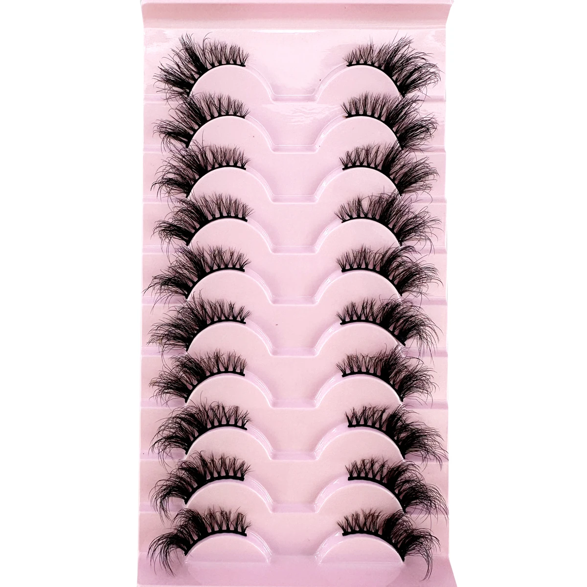 Sztuczne rzęsy Fox Eyelashes 10 par, popularne pół-rzęsy, skrzydlate, delikatne, puszyste, narzędzie do makijażu, wielokrotnego użytku, sztuczne rzęsy Faux Cils