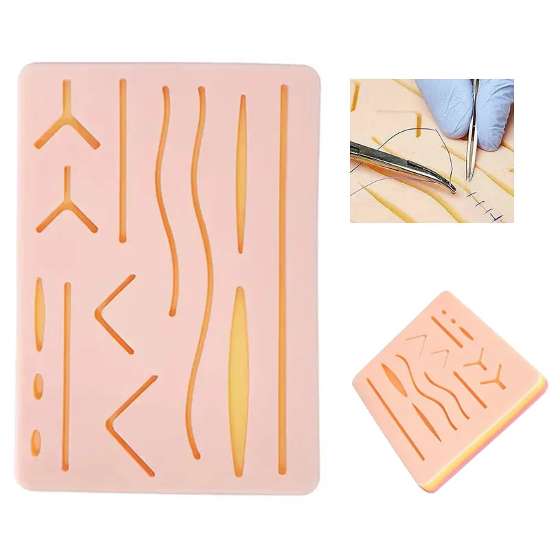 Dental Teaching Equipment Y Traumatic Skin Suture Training Model Pad with Wound Silicone Suture Practice Pad