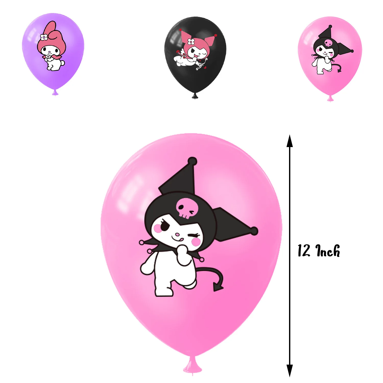 Children's Toys Kuromi Birthday Party Room Decoration Kuromi Flag Cake Plaque Balloon Spiral Lifting Accessories Children' Toys