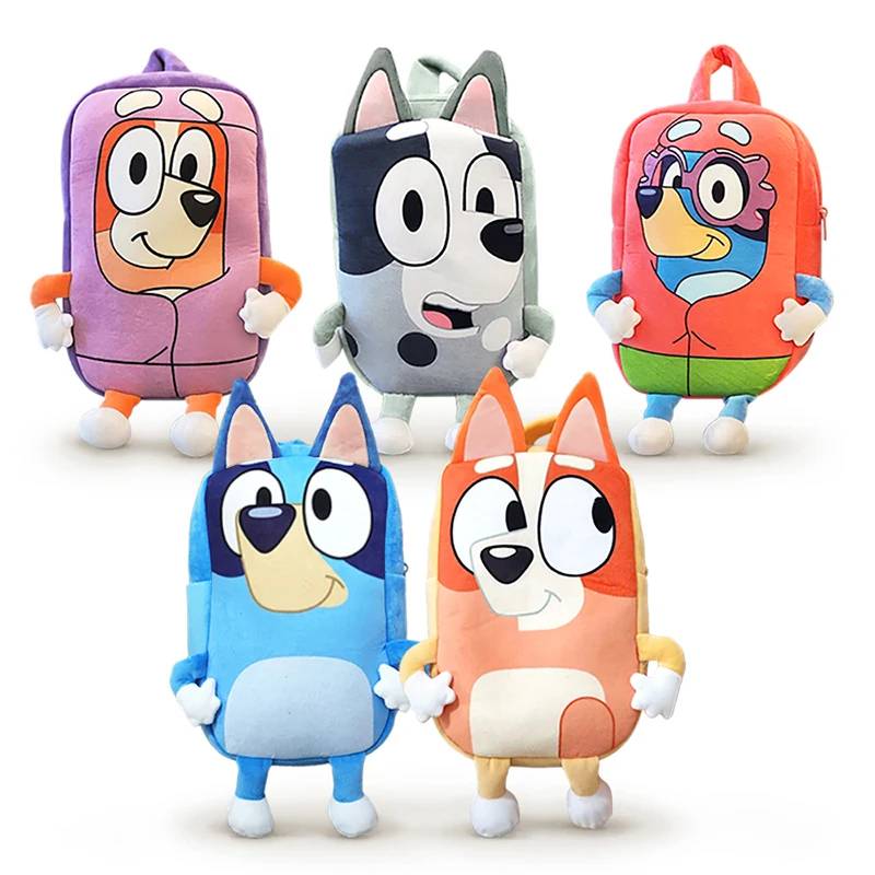 Bluey And Bingo Plush Backpack Anime Figure Muffin Dog Models Cartoon Mini Schoolbag Storage Bag Gift For Children