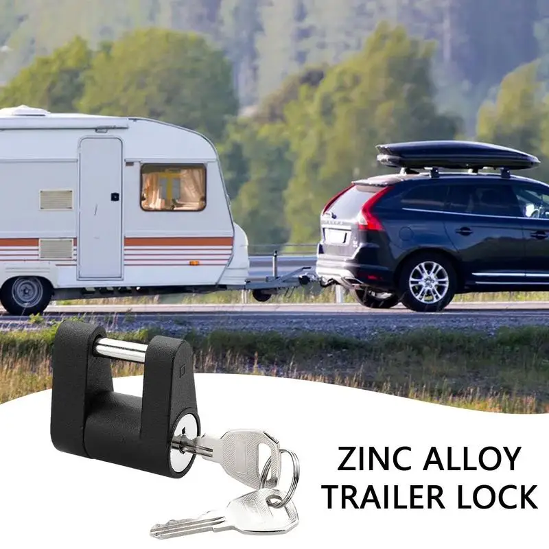 Trailer Lock Hitch Universal Rustproof Coupling Tow Caravan Zinc Alloy Universal Insertable Hitch Coupling Lock For Truck RV Car