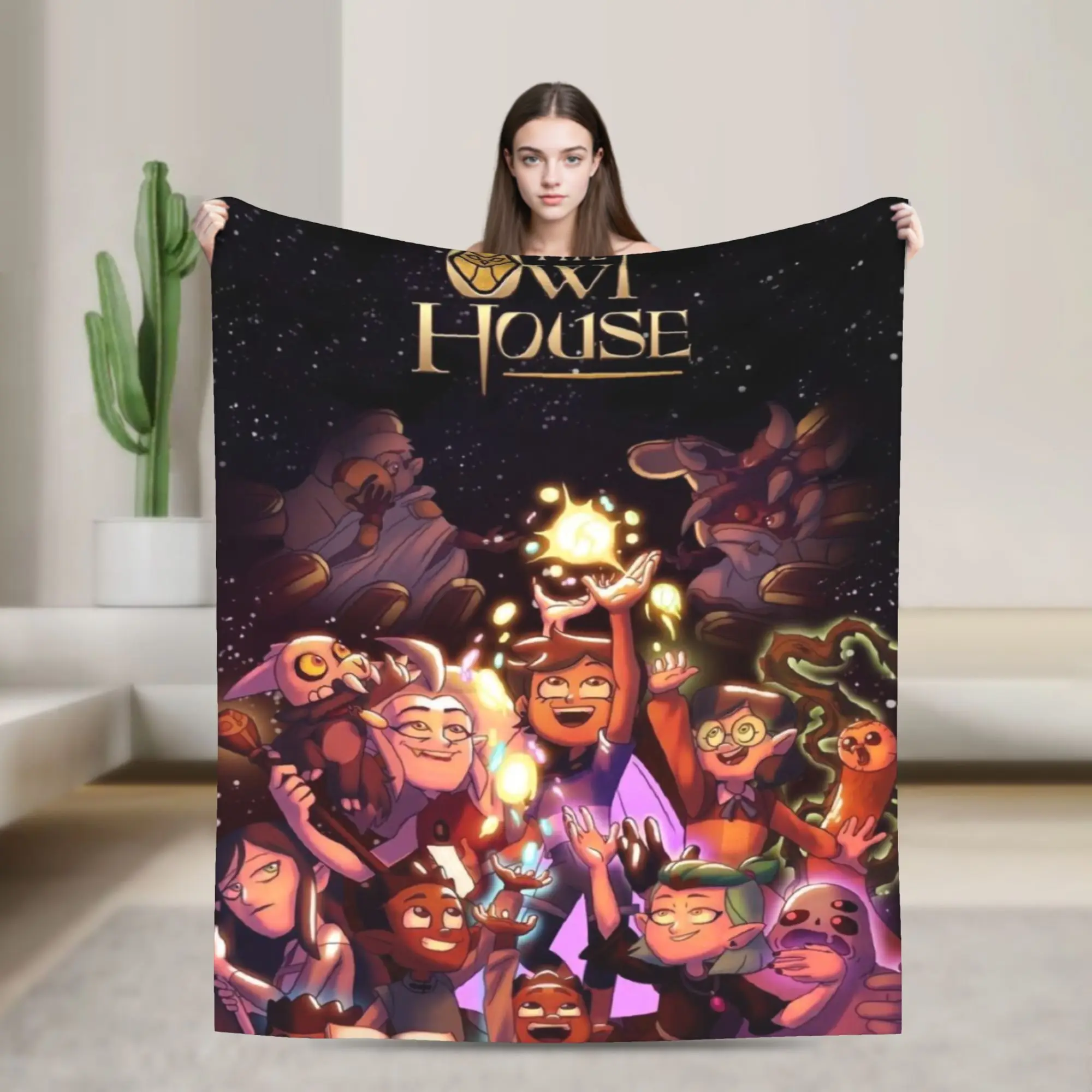 

Одеяло ужасов в стиле аниме «Дом совы», теплое уютное пушистое одеяло для дивана 50x60 дюймов, плюшевое тонкое одеяло разных размеров