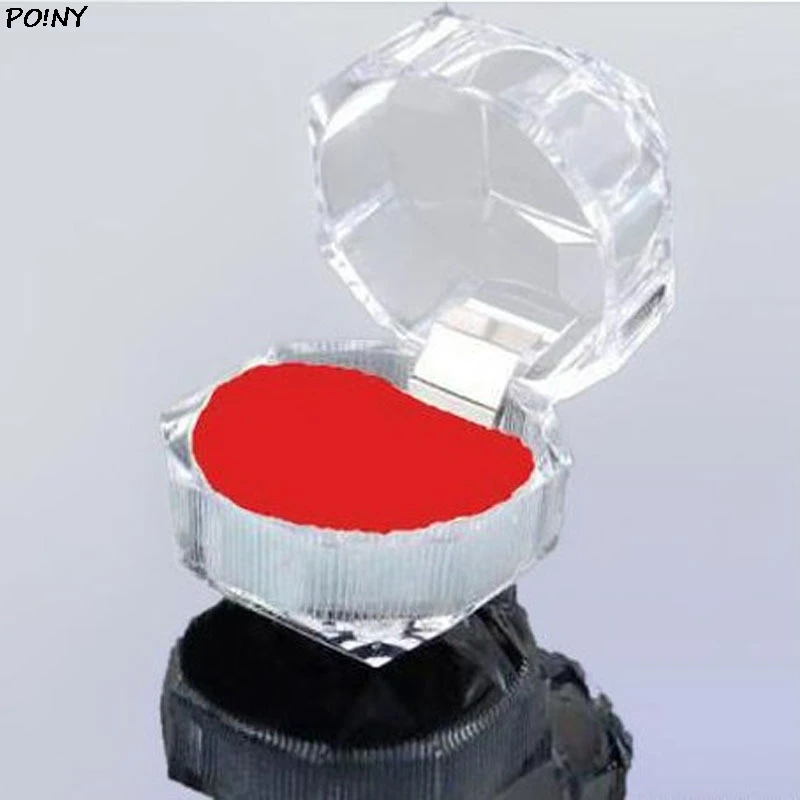 1Pcs Fashion Transparent Acrylic Storage Box Gift Pakcage Display Case For Ring Box Jewelry