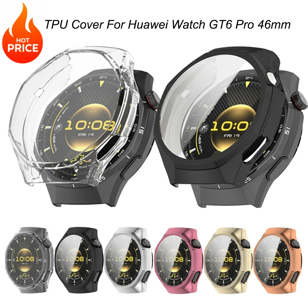Soft TPU Cover For Huawei Watch GT6 Pro 46mm smart Full Screen Protector Bumper Case For Huawei Watch GT 6 Pro 46mm Accessories