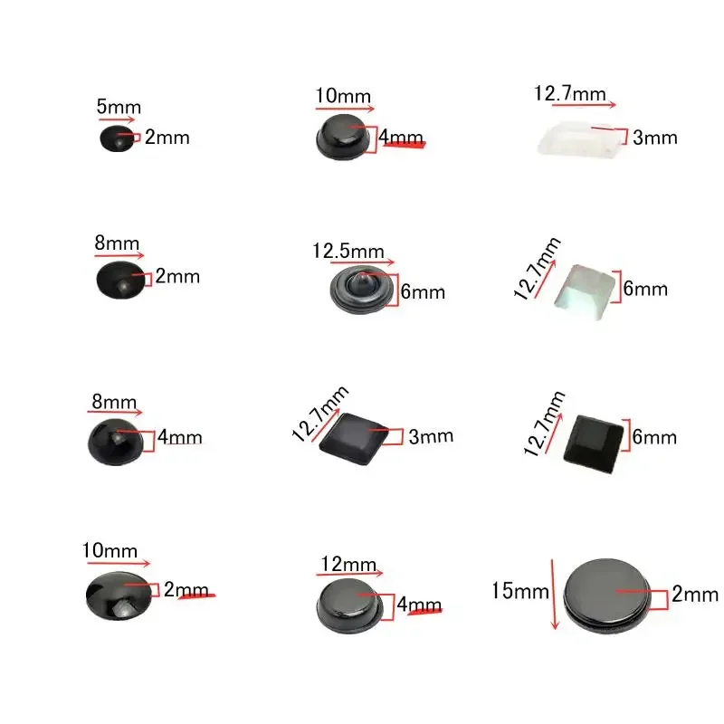 Self-Adhesive Door Stop Clear/Black Rubber Damper Buffer Cabinet Bumpers Silicone Furniture Dots Cushion Protective Pads