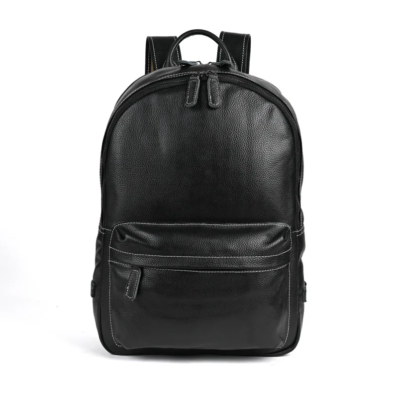 Nesitu High Quality New Vintage A4 Coffee Black Top Grain Genuine Leather 14'' 15.6'' Laptop Women Men Backpack Travel Bag M026