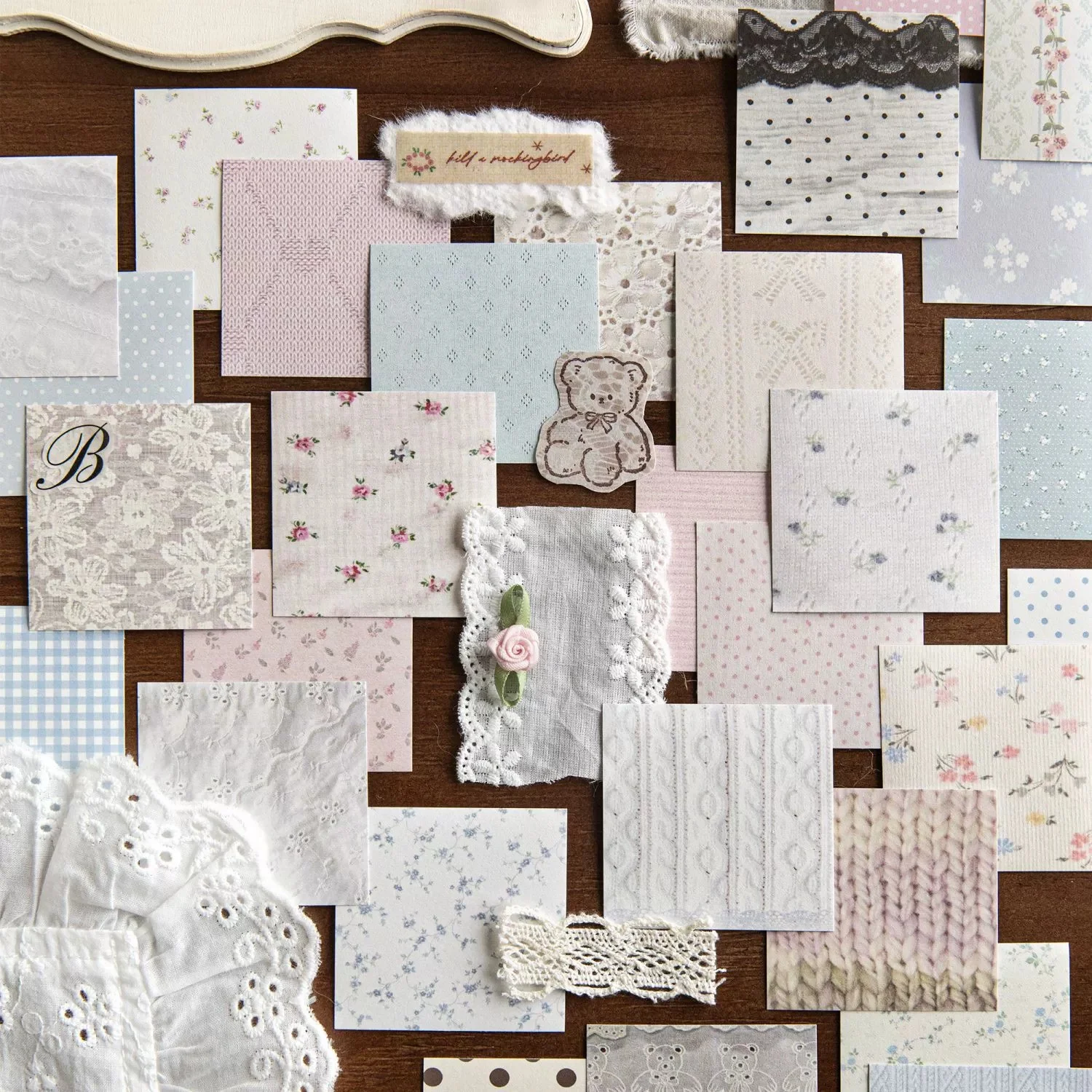 100 Folhas de Adesivos Mini Bloco de Notas Série Milk Salt Revelation, Coleção Básica Grande, Materiais DIY para Decoração de Scrapbook