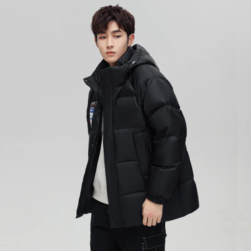 

Autumn Winter Young Men's Wear Trendy Short Style Couple Coats Men and Women Down Jackets Thickened Student Hooded Outdoor Coat