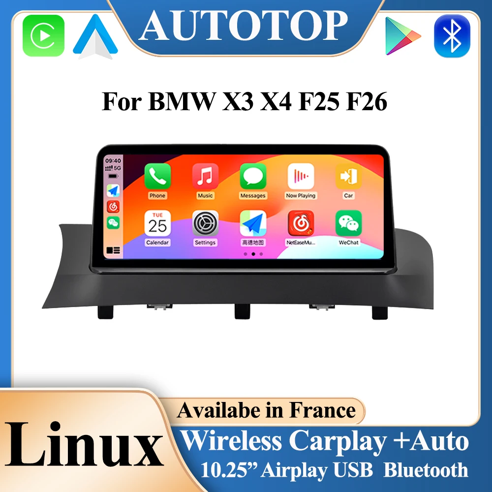 AUTOTOP 10.25'' Car Multimedia Player 1920*720 Linux Screen For BMW X3 F25 X4 F26 CIC NBT Wireless Carplay Android Auto GPS Navi