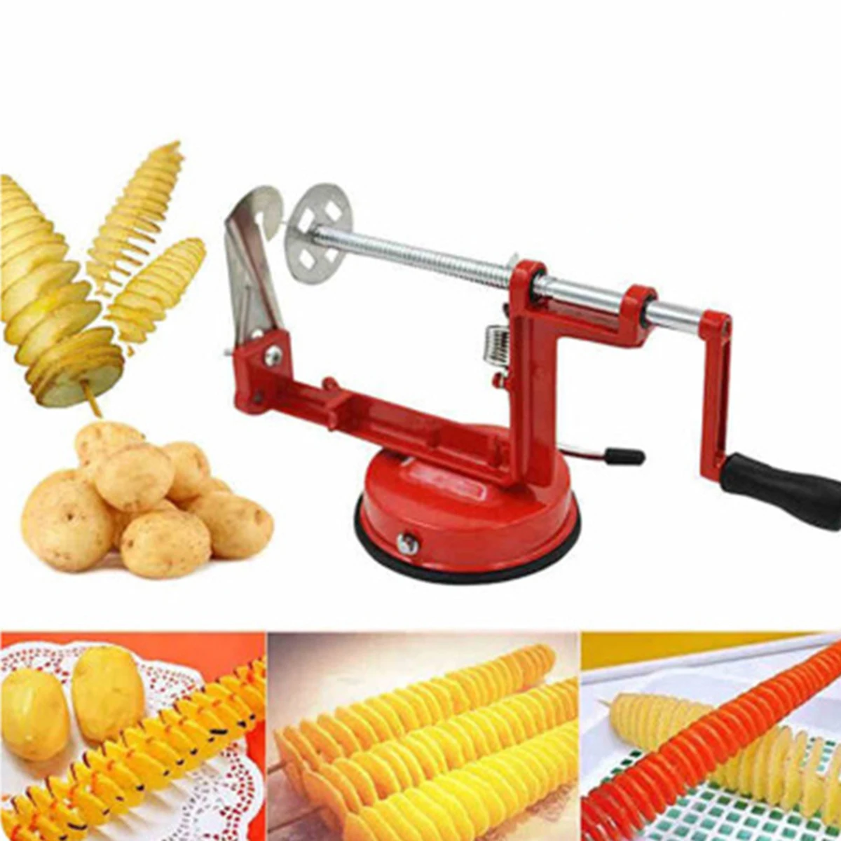 

Manual Twisted Potato Apple Slicer Fruit Peeler Vegetable Spiralizer Stainless Steel Spiral French Fry Cutter Cooking Tools 2025