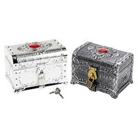 Pirate Treasure Chest with Lock and Key Prize Gift Adventurous Treasure Box for Medium Pirate Theme Treasure Chest Kids Toy