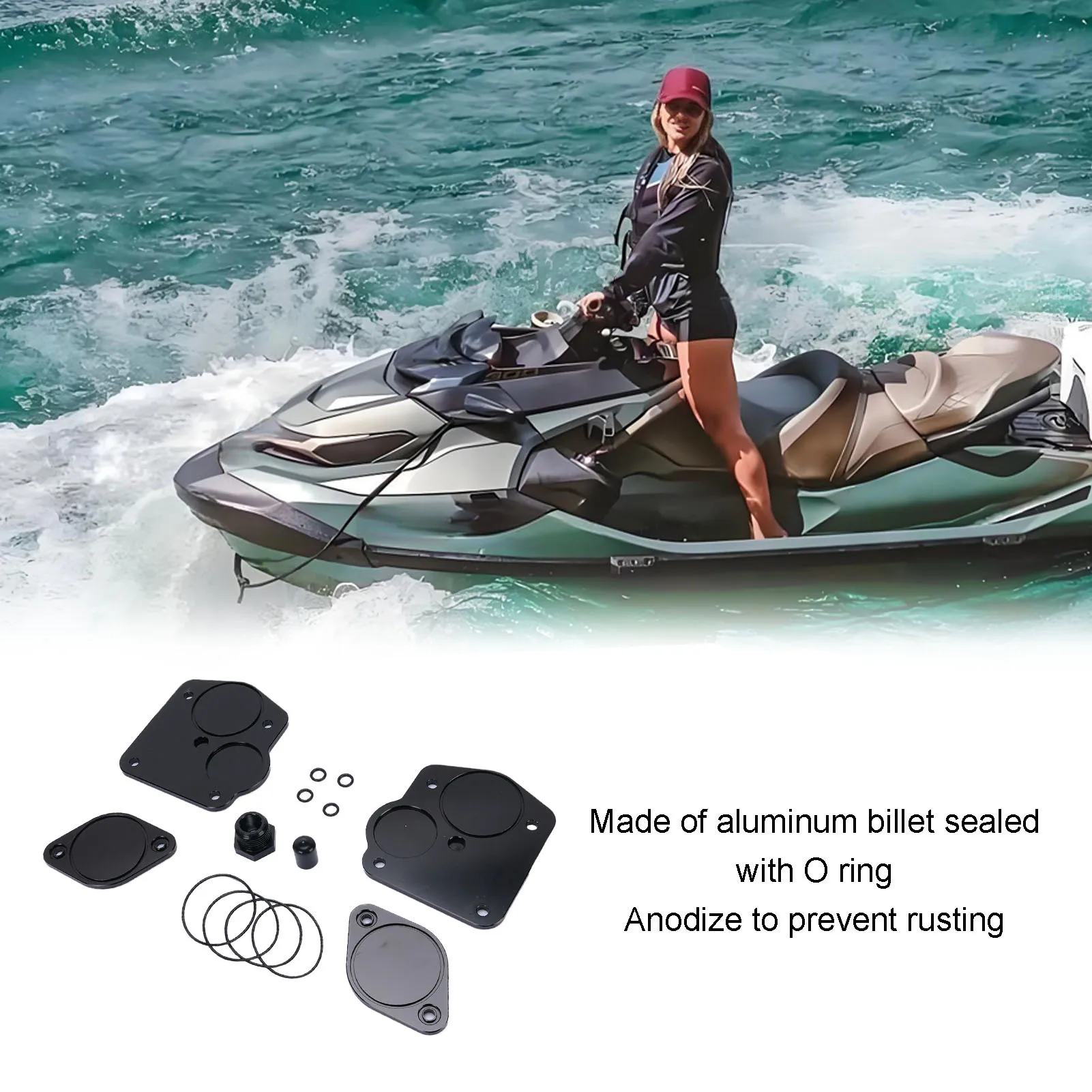 Long Lasting Stable Performance CNC Aluminum Billet OPAS Block Off Set Replacement for RXP 215 RXP X 255 for Jet Ski