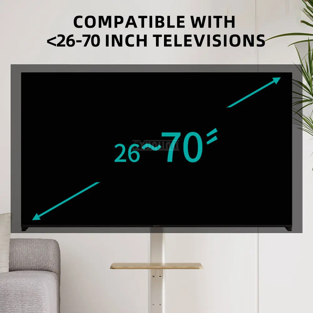 TV stand, vertical mobile cart, solid wood art stand