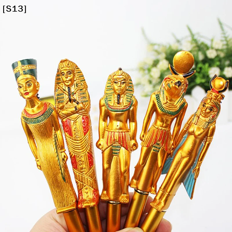 

Egyptian Pharaoh Blue Ink Ballpoint Pen Hot Stamping Mummy Writing Ballpoint Pen[S13]