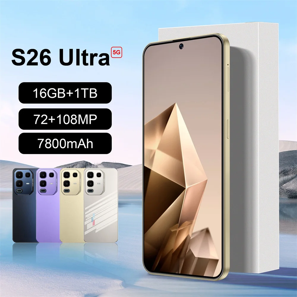 

2025 HOT S26 Ultra NEW Smart Dual Card Аккумулятор 7800 мАч 7.3HD Global Edition Оригинальный чехол для планшетов с функцией распознавания лиц