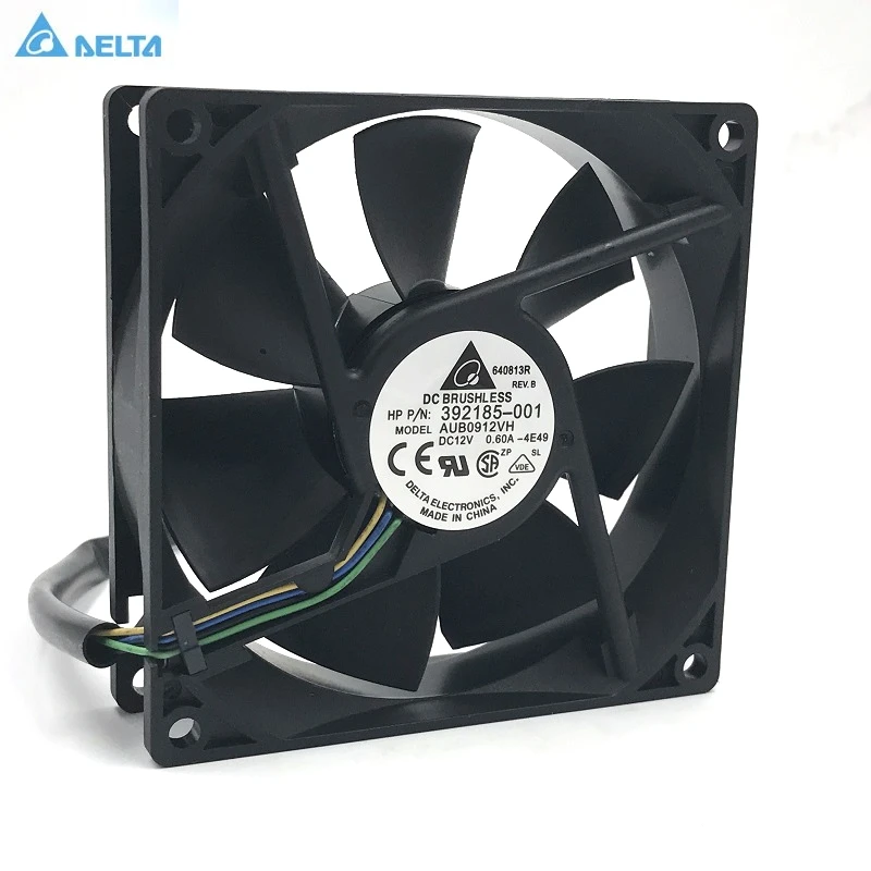 New 90mm PWM Fan  for Delta AFB0912VH = AUB0912VH 90*90*25MM 9225 DC 12V 0.60A 4-pin for Computer CPU Server Inverter