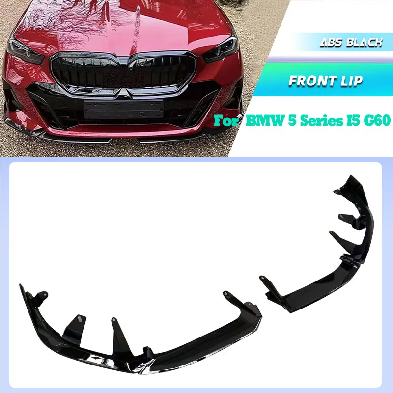 

ABS Gloss Black Car Front Bumper Lip Spoiler for BMW 5 Series I5 G60 2024-2026 Racing Front Lip Chin Apron Splitters Body Kits