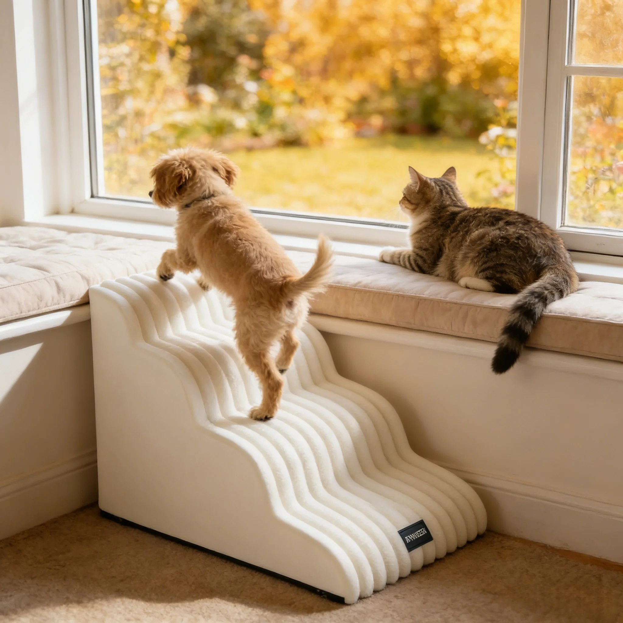 

Detachable Washable Non-Slip Suede Pet Stairs for Small/Medium Dogs-Sloped Design Indoor Use