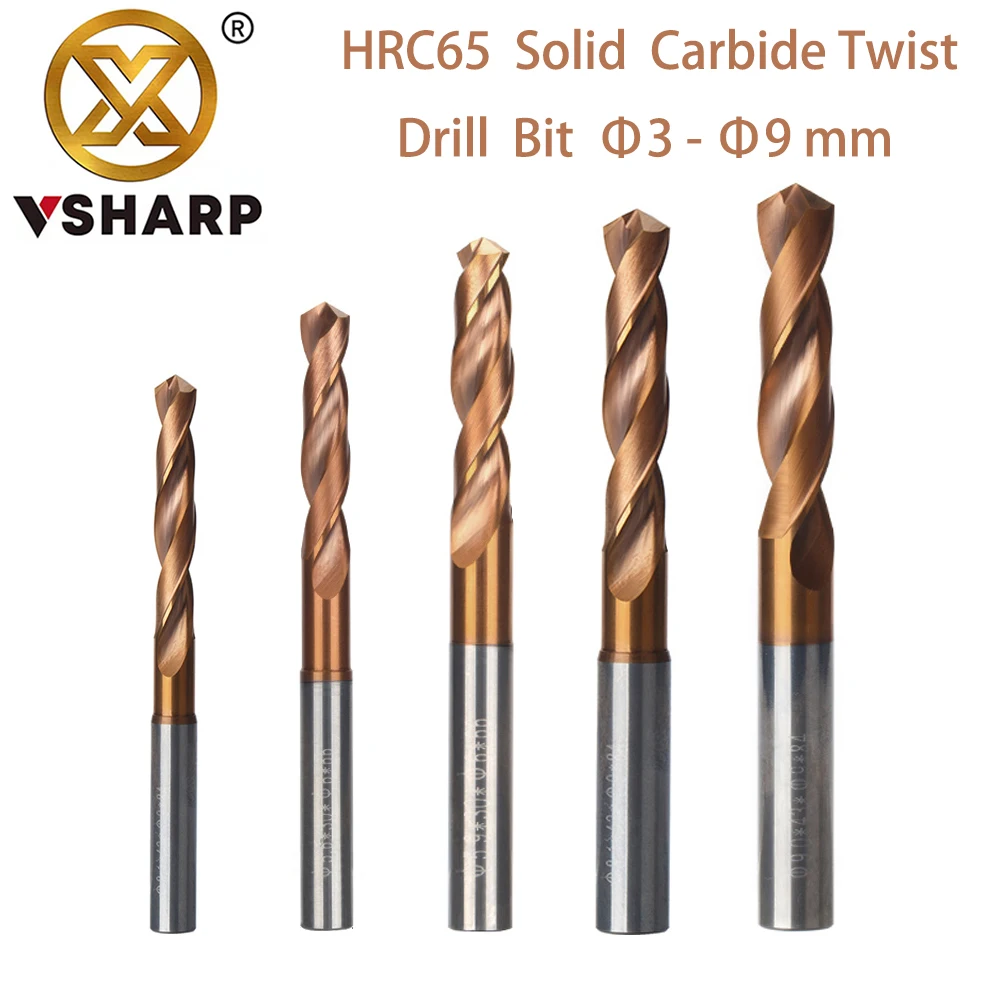 

HRC65 Solid Carbide 1.0-9.0mmTwist Drill Bit For Hard Metal Stainless Steel Tungsten Steel Metalworking Tools 3D Drill Bit