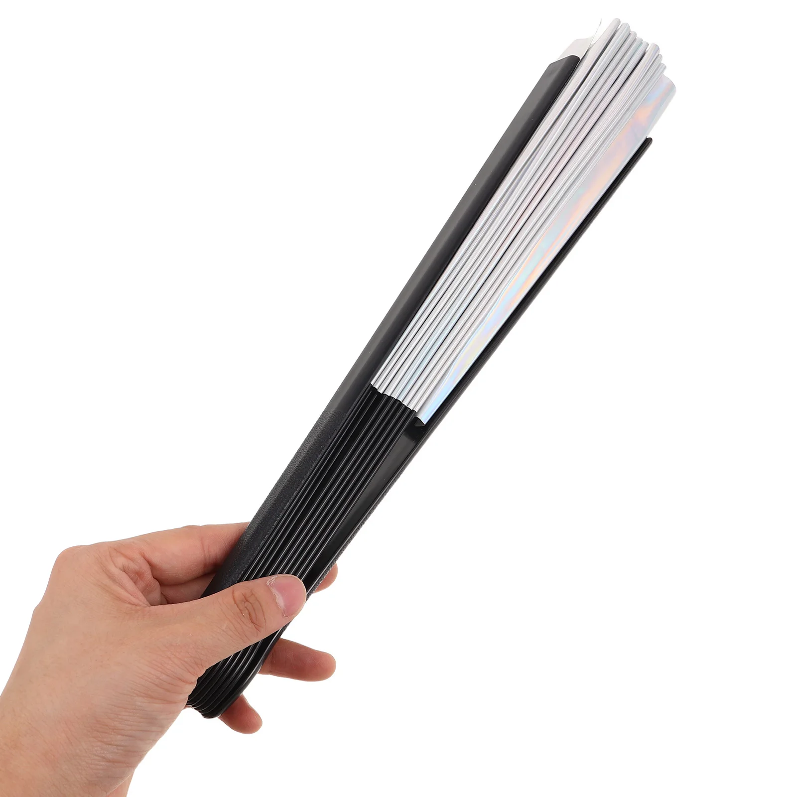 

Holographic PVC Tai Chi Folding Fan - Vibrant Reflective Hand Fan for Concerts Carnivals - Foldable Lightweight Portable