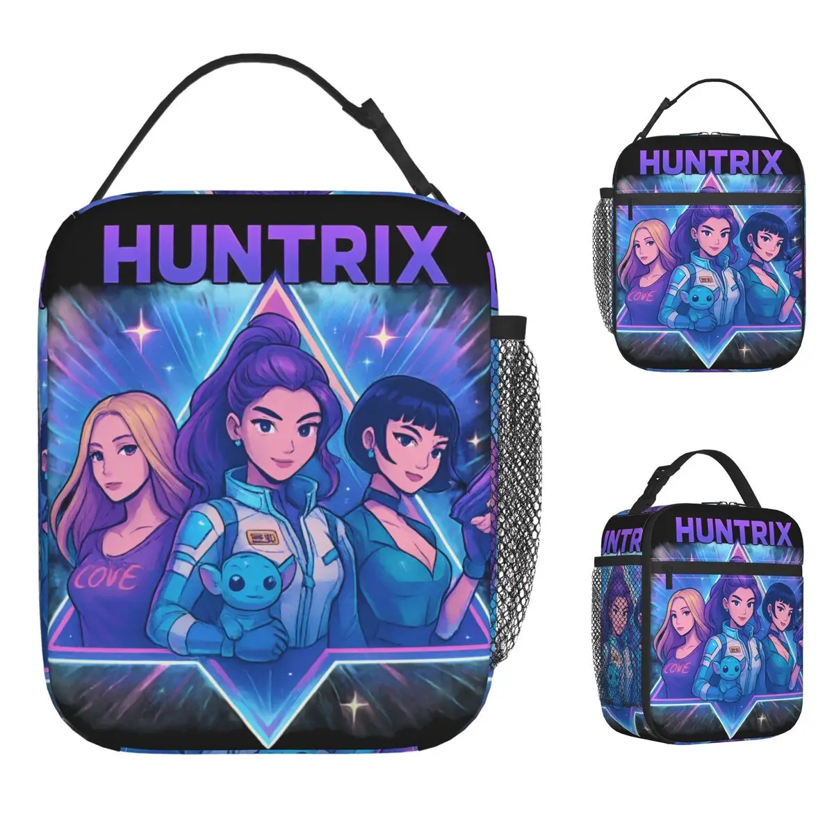 

Сумка для обеда Huntrix K-pop Demon Hunters Mira Rumi Zoey Derpy Tiger, винтажная коробка для завтрака, портативная изолированная термосумка-тоут