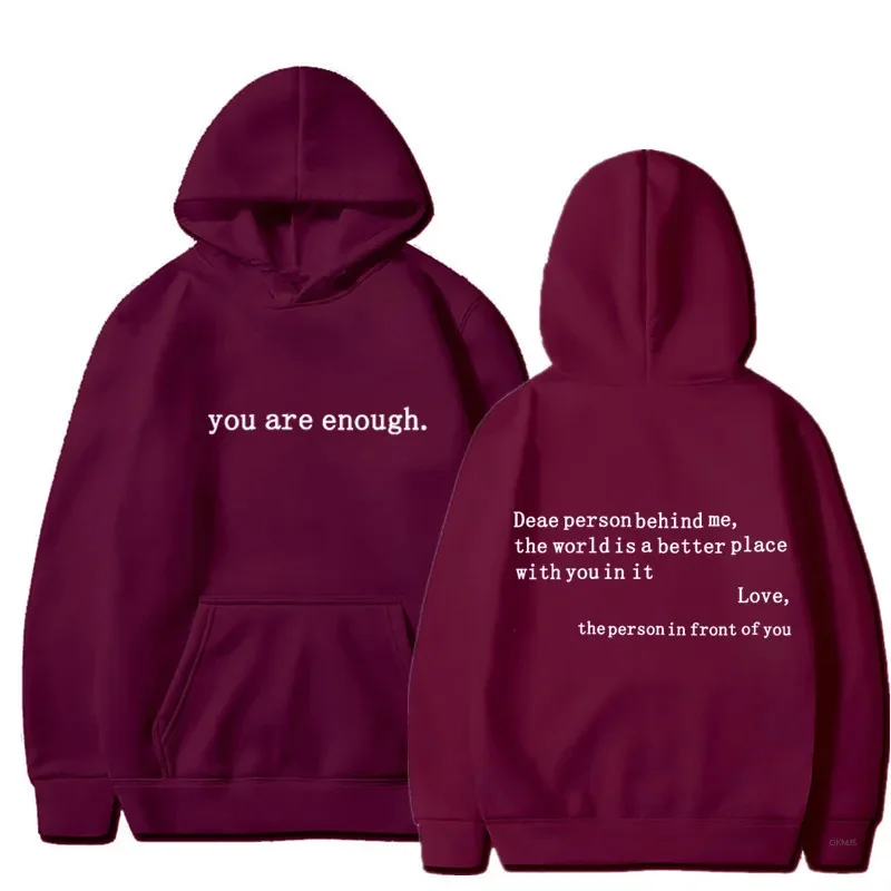 neue Top-Mode „Dear Person Behind Me“-Hoodie mit Kängurutasche, Pullover, Vintage-ästhetische Wörter auf der Rückseite, Unisex, trendig