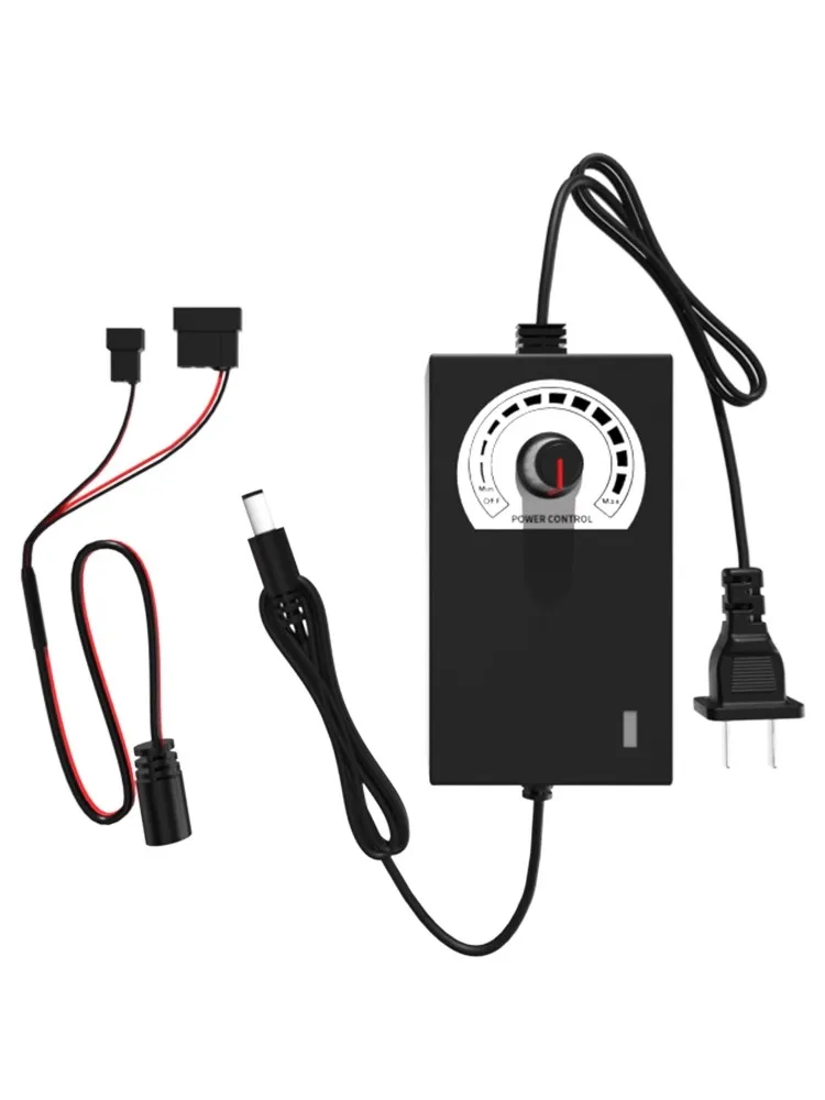 Computer Case Fan Cooling Speed Regulator Transformer External Power Adapter AC 220V to DC 3V-12V 2A 5A PWM Large 4p Adjustment
