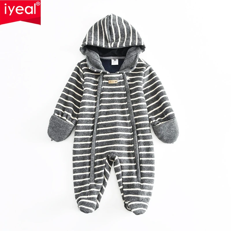 

IYEAL New born Hooded Rompers Newborn Boys Jumpsuit Children Costume Toddler Romper Autumn Baby Boys Thickening Rompers