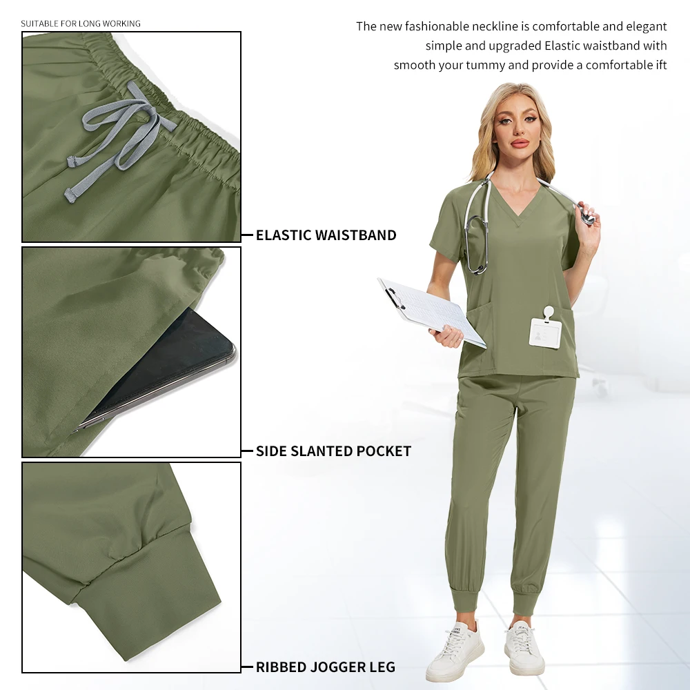 Medicos Uniformes 애완 동물 클리닉 간호사 작업복 의료 스크럽 유니폼 여성 치과 의사 의료 간호사 유니폼 수술 의상