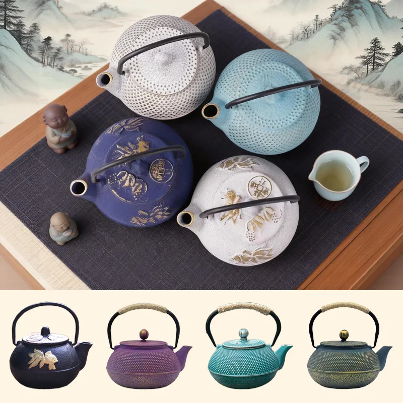 Vintage Cast Iron Teapot  Kitchen Teaware Japanese Tea Kettle for Boiling Water Chinese Teapots Tea Ceremony Accessories