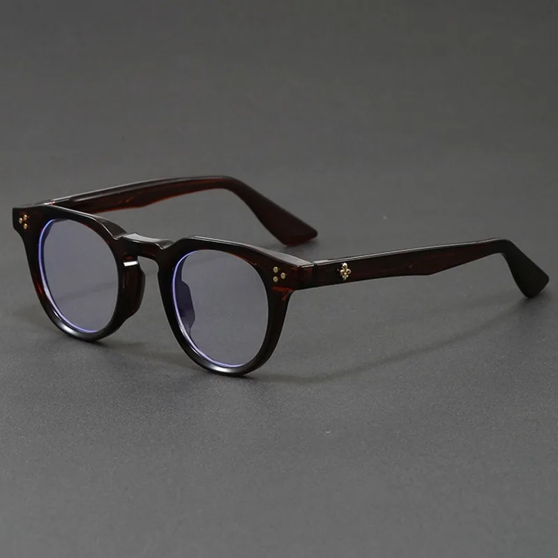 Fashion Round Anti Blue Light Glasses Retro Thick Frame Optical Eyeglasses For Men Women UV Protection Computer Glasses
