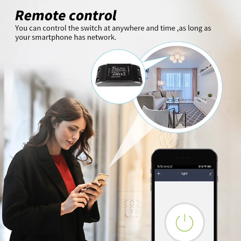 AXUS Tuya WiFi Smart Switch APP Wireless Controller Universal Breaker Timer Smart Life Work With Light Switch Alexa Accessories