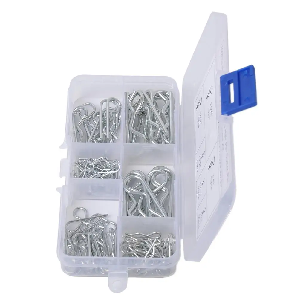 100packs Pin Mechanical Hitch Hair Tractor Clip Assortment Case Cotters