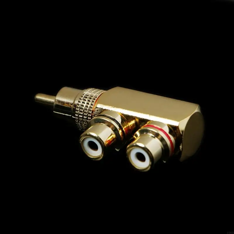 2025 plugue cobre O RCA 1 masculino a 2 adaptador conector soquete feminino