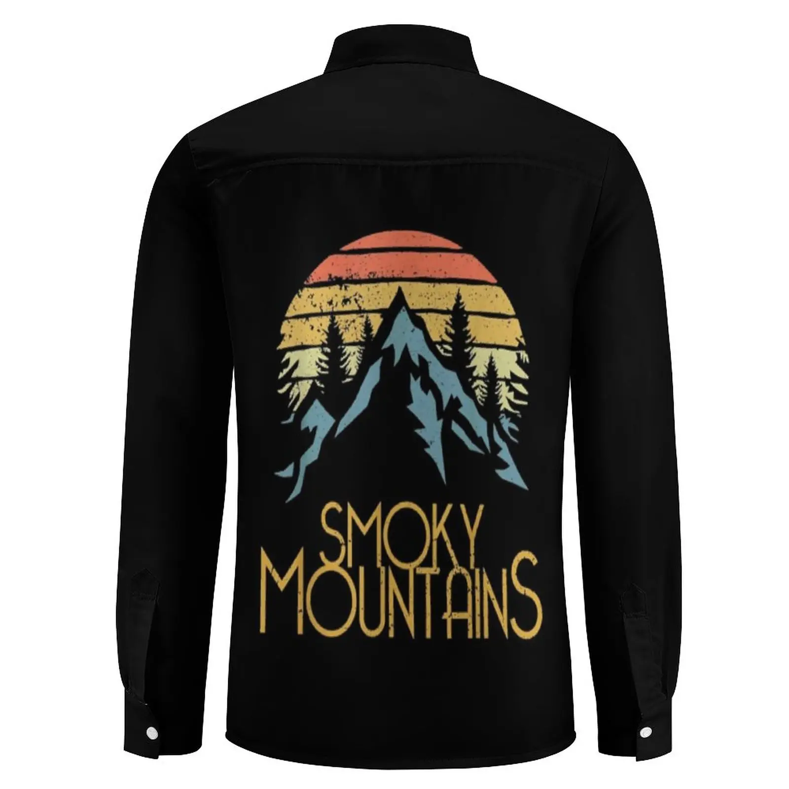 Smoky Mountains Shirt Male Vintage Great Mountain National Park Casual Shirts Harajuku Design Blouses Fashion Oversized Clothing