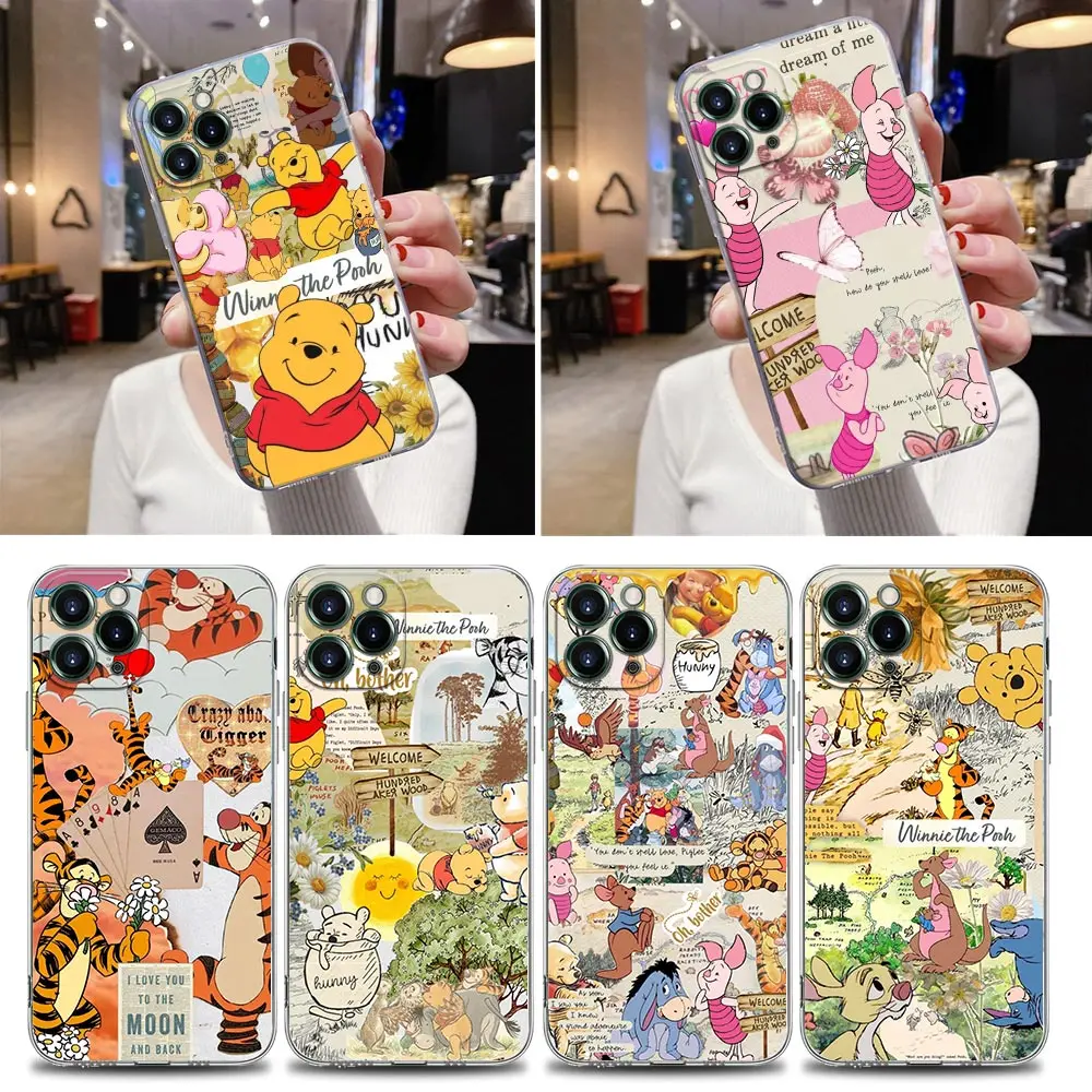 

Winnie The Pooh Honey Disney Clear Case For iPhone 16 15 14 13 12 11 Pro Max Mini Xs XR X 7 8 Plus Cover For iphone 16 Pro Case