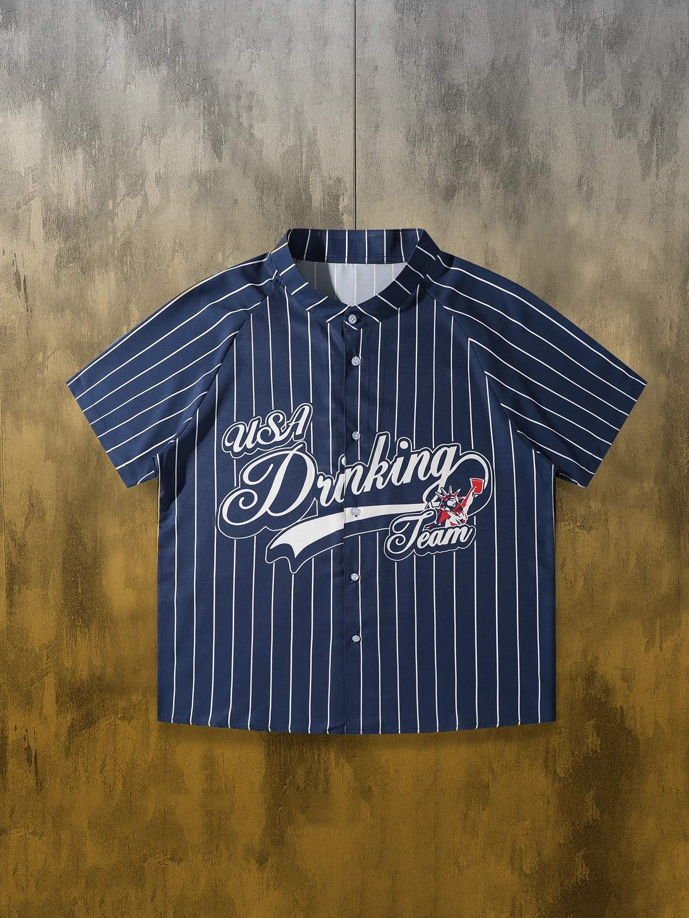 

Casual Shirt Stripesd Baseball Shirt Style Cardigan Shirt