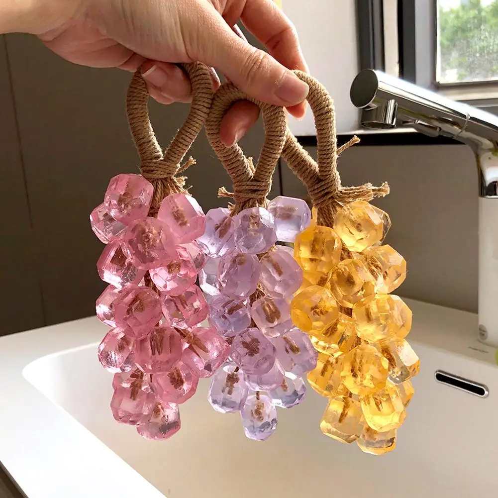 Fruit-Shaped Crystal Soap Grape Bunch Design Sweet Grape Fragrance Handmade Style Bar Ideal for Gifting or Bathroom Decor