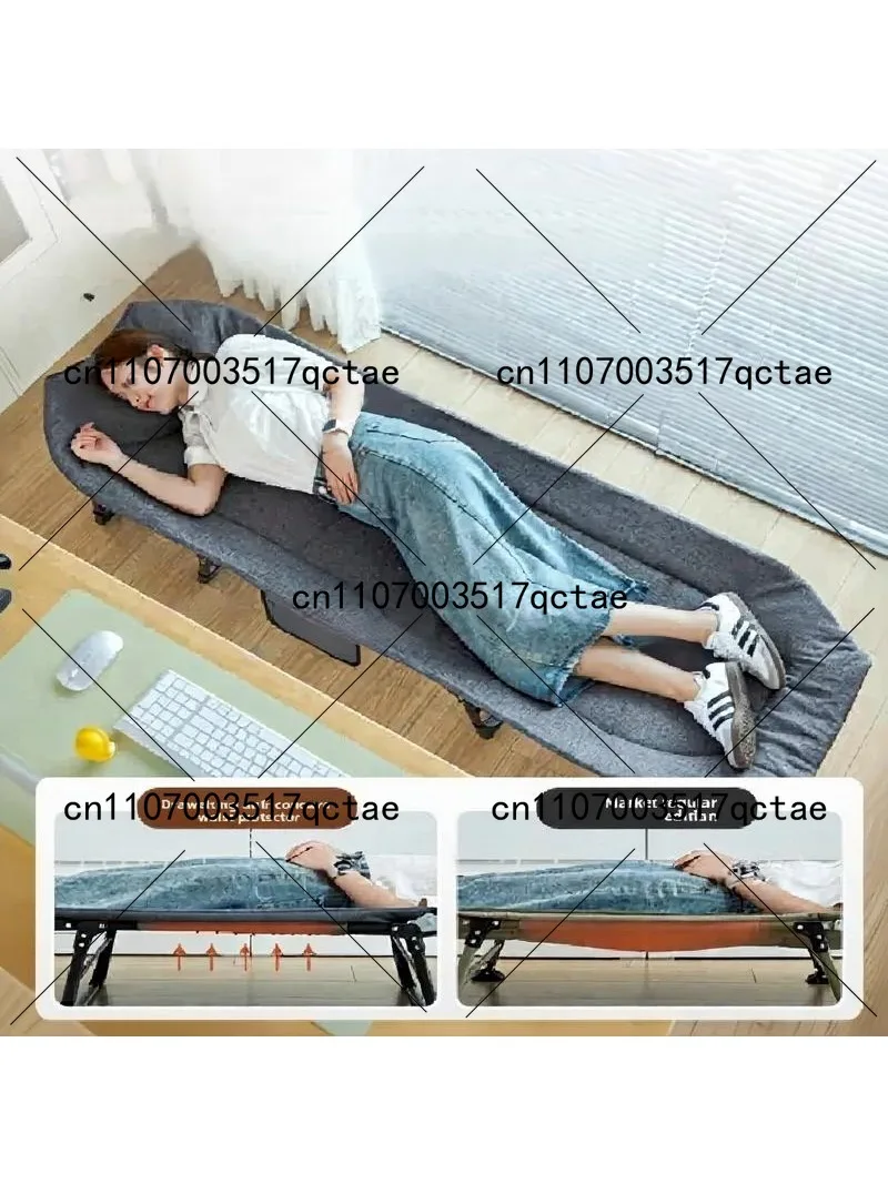 Foldable Office Recliner, Portable Single Cot for Lunch Break, Lightweight Napping Bed for Adults
