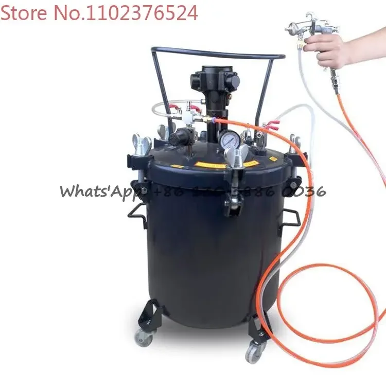 304 Stainless Steel Mixing Spray Paint Pressure Pot Tank with 60L Air Powered Mixing Agitator Automatic Agitating Pressure Tank